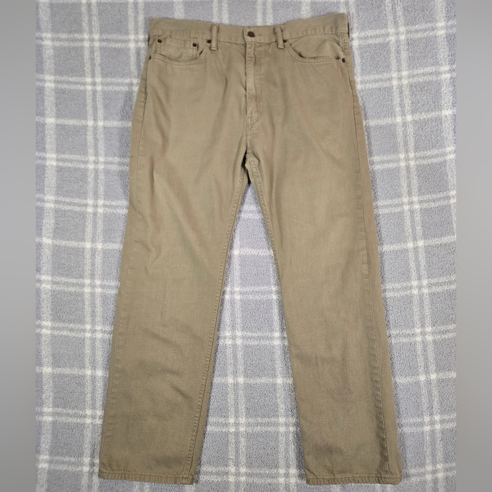 Levi's 505 Regular Fit Men's Straight Work Jeans in Tan W38 L32